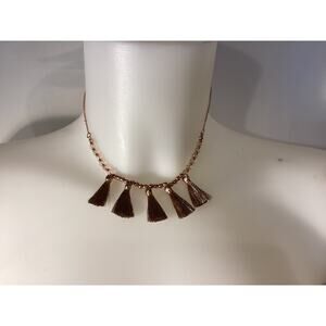 1795 NWT Para Ti NY 16" Gold Necklace with Gold Tassles and Matching Earrings